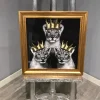 3 Lion Framed Wall Art