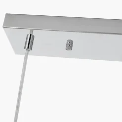 Alessio Nickel Metal Three Cube Ceiling Pendant Bar