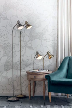 Amalfi Antique Brass Task Floor Lamp