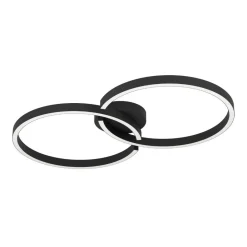 Amandolo Colour Changing LED Black Flush Ceiling Light