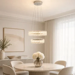 Ana LED Chrome Tiered Pendant Ceiling Light