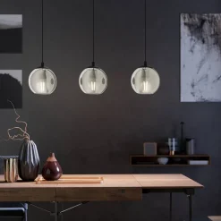 Ariscani 3 Light Smoked Glass Ceiling Light Bar