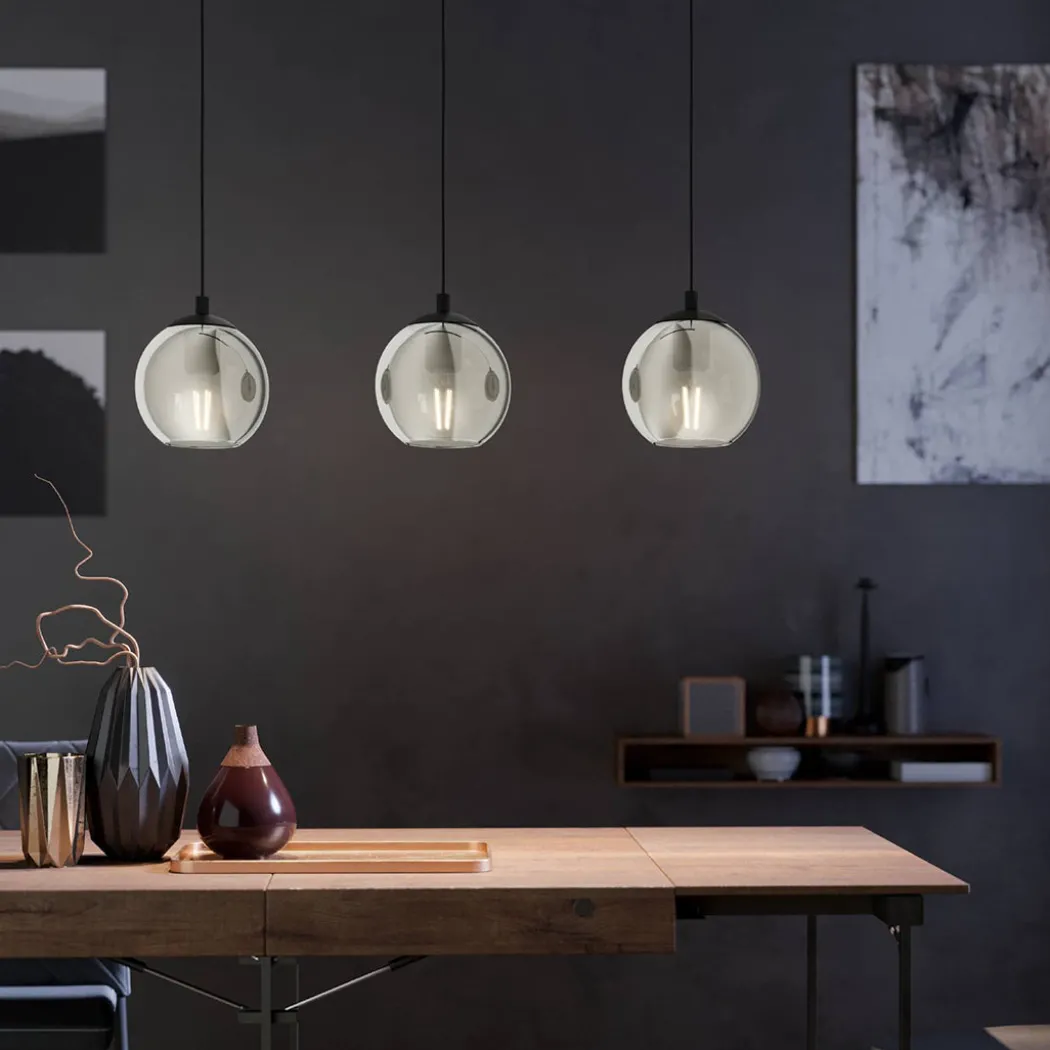 Ariscani 3 Light Smoked Glass Ceiling Light Bar
