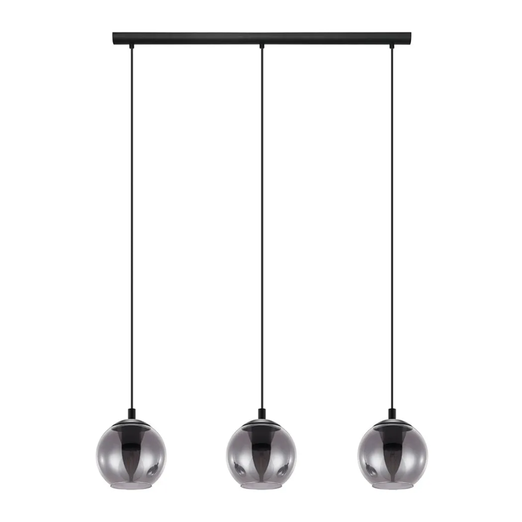 Ariscani 3 Light Smoked Glass Ceiling Light Bar