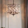 Belle 5 Light Dark Bronze & Crystal Pendant Ceiling Light