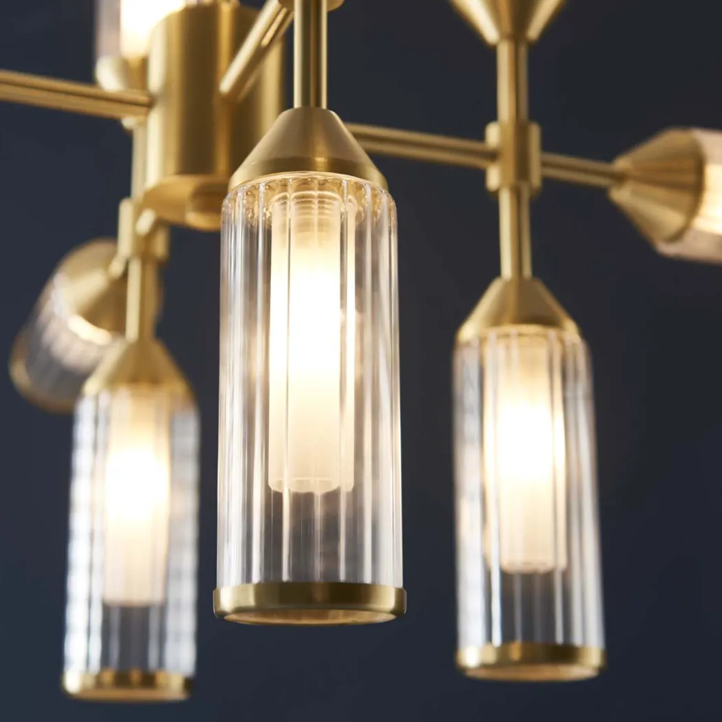Botero 12 Light Satin Brass Ceiling Light