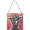 Brian the Highland Cow Small Wooden Hanging Block