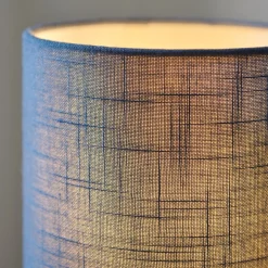 Buxton Navy Faux Linen Table Lamp