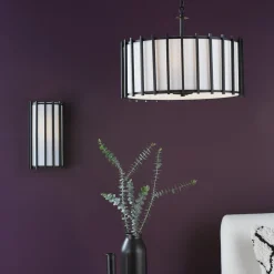 Cagliari 4 Light Matte Black & Ivory Pendant Ceiling Light