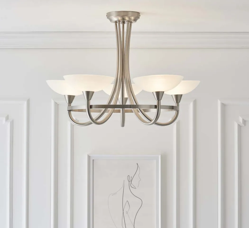 Cagney 5 Light Ceiling Light Satin Chrome