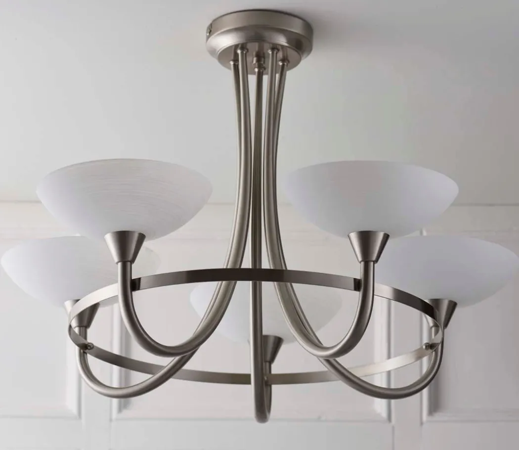 Cagney 5 Light Ceiling Light Satin Chrome