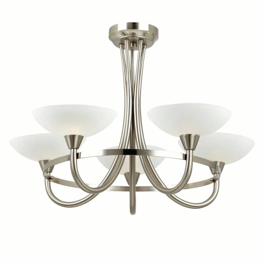 Cagney 5 Light Ceiling Light Satin Chrome