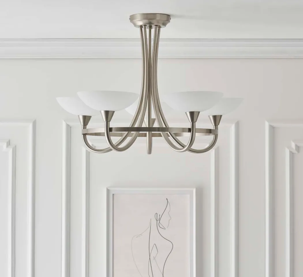 Cagney 5 Light Ceiling Light Satin Chrome
