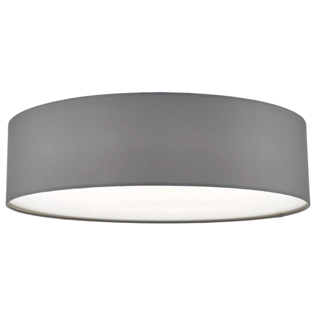 Cierro Grey Drum 4 Light Flush Ceiling Light with Diffuser