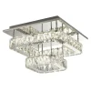 Clover 2 Tier Polished Chrome and Crystal LED Flush Ceiling Light