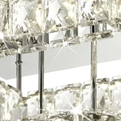 Clover 2 Tier Polished Chrome and Crystal LED Flush Ceiling Light