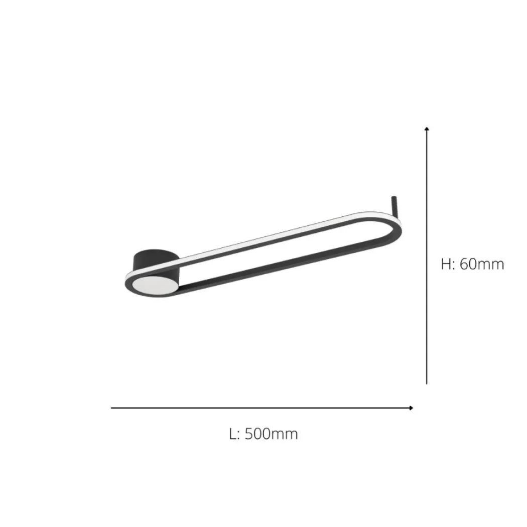 Collecorvino Black LED Flush Ceiling Light