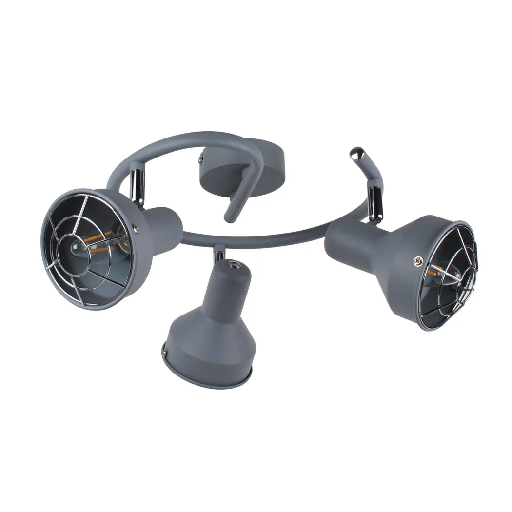 Costello Matt Grey 3 Light Ceiling Spotlight