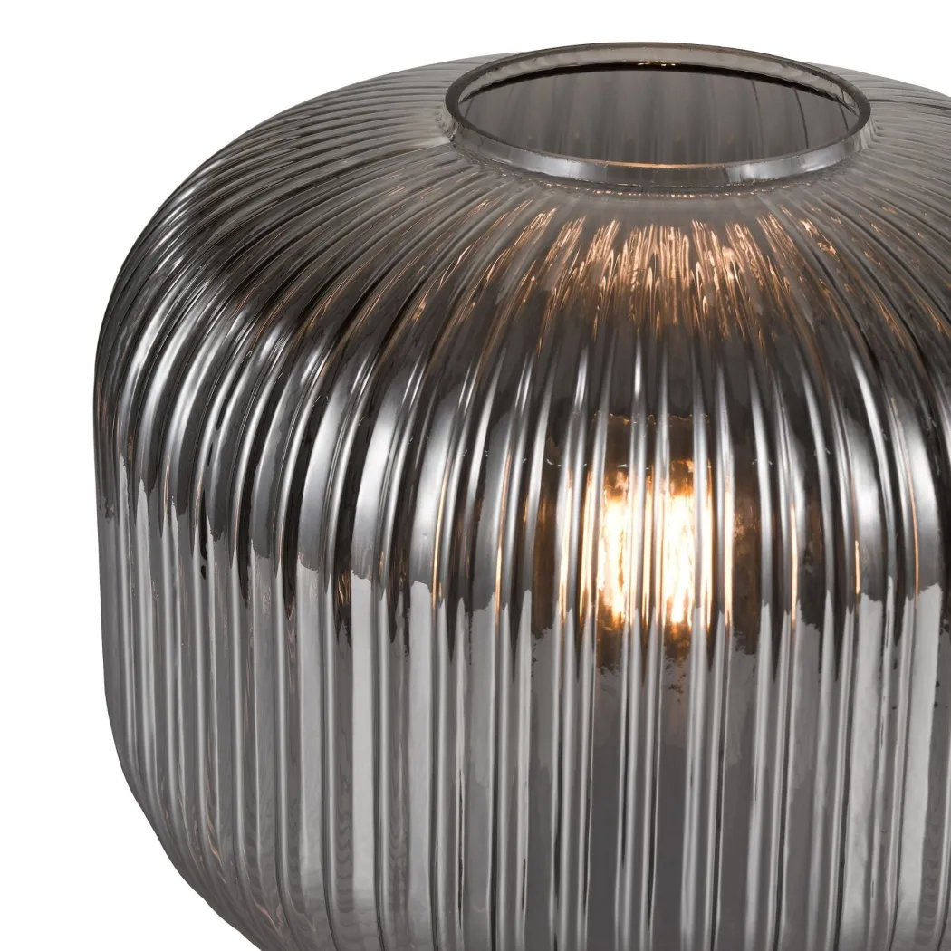 Demarius Smoked Glass Table Lamp