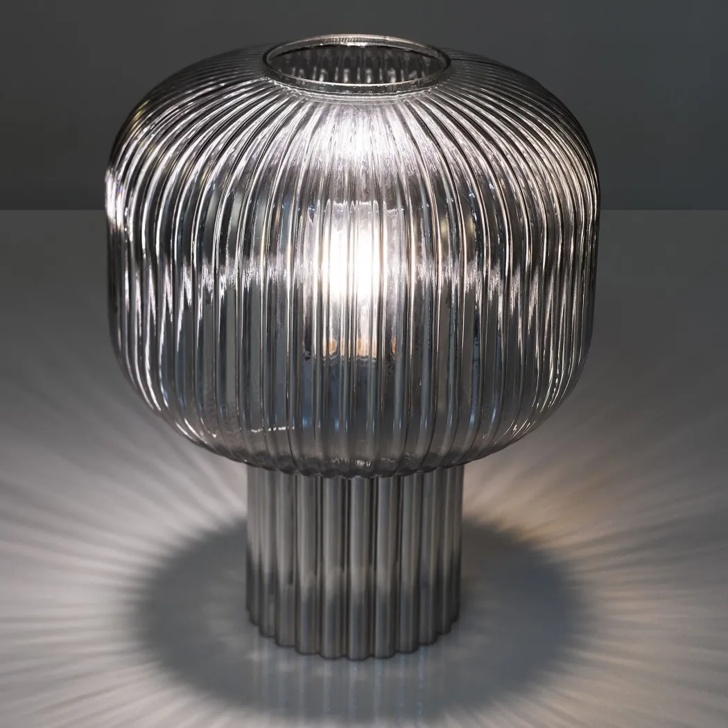 Demarius Smoked Glass Table Lamp