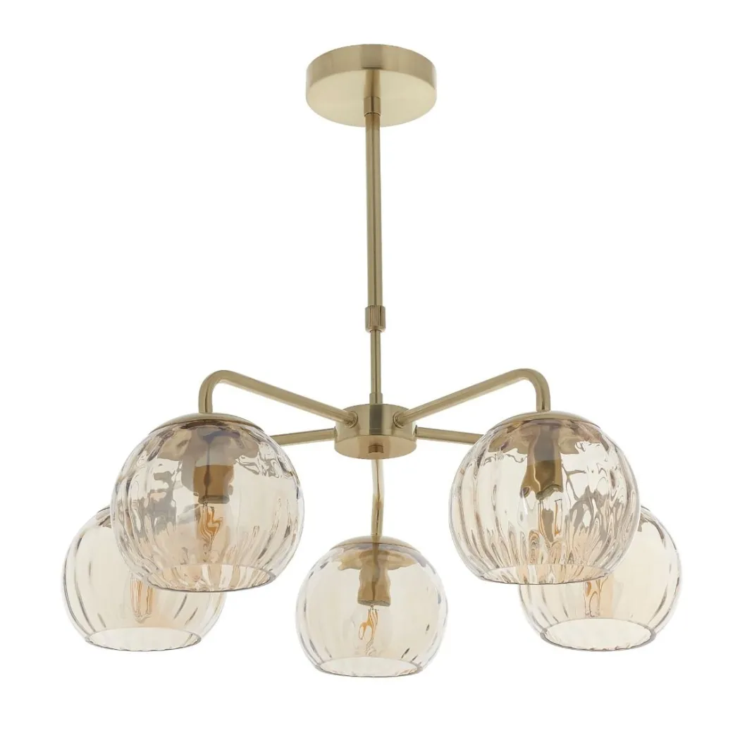 Dimple 5 Light Satin Brass Ceiling Pendant
