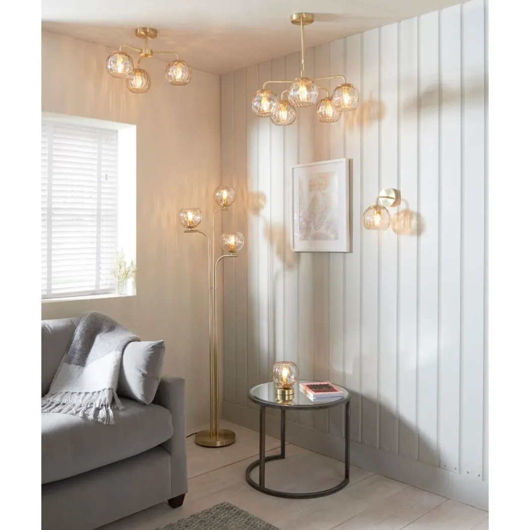 Dimple 5 Light Satin Brass Ceiling Pendant