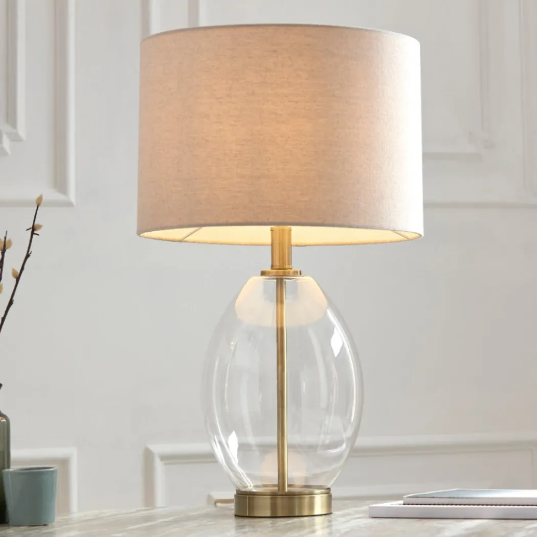East Antique Brass Table Lamp