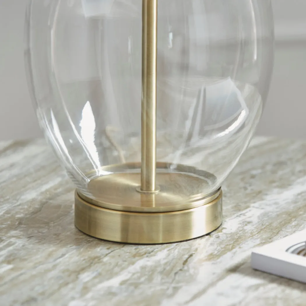 East Antique Brass Table Lamp