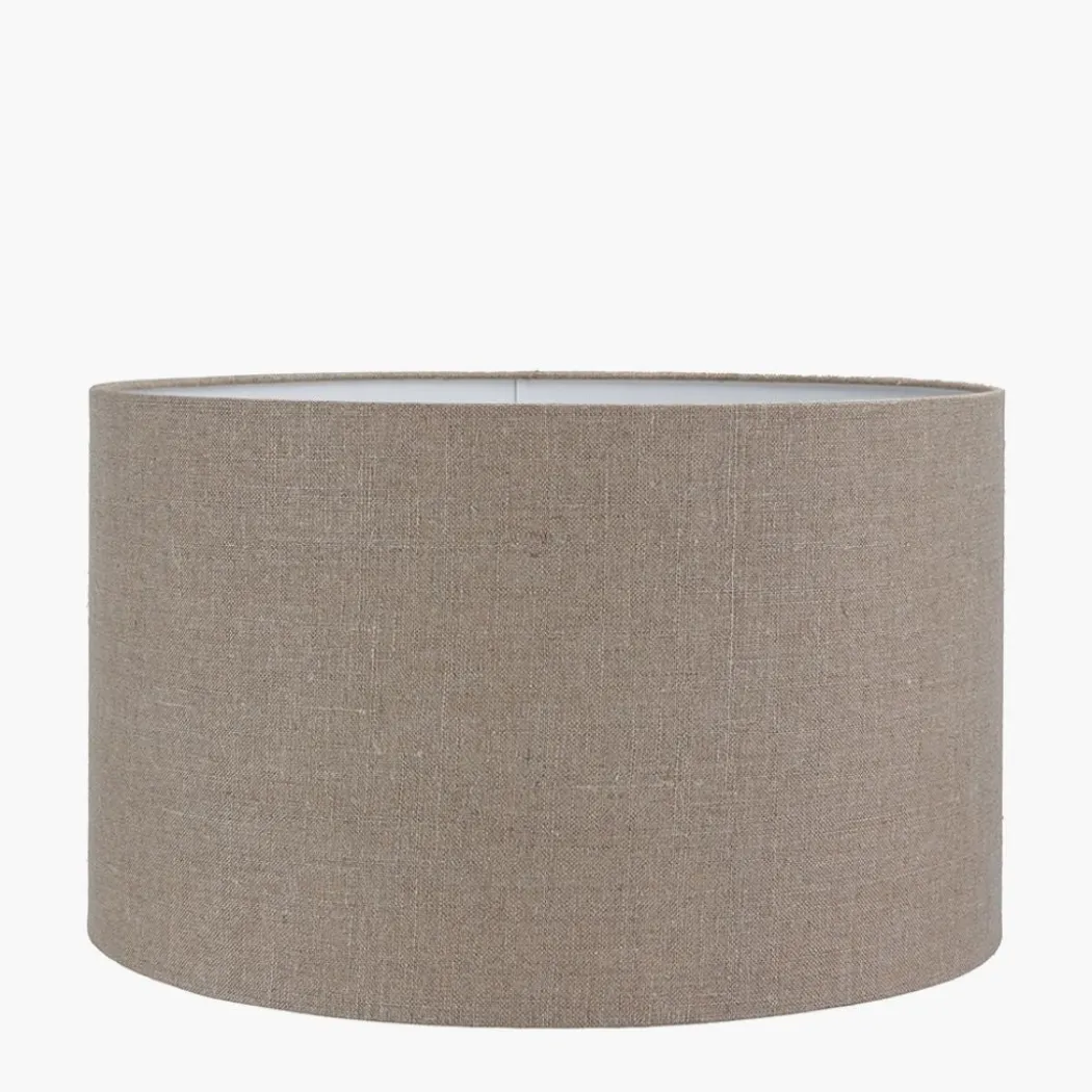 Edward 45cm Brown Linen Cylinder Shade