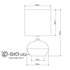 Emmy Satin Nickel and Clear Glass Table Lamp