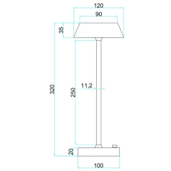 Energize Black LED Rechargeable Desk Table Lamp with Touch Sensor