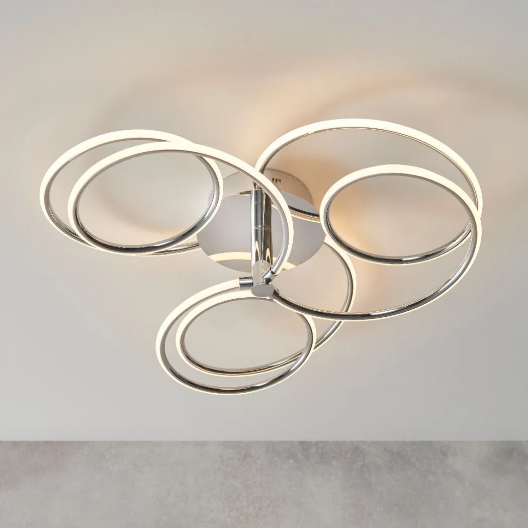 Eterne Large Warm White LED Semi Flush Ceiling Light