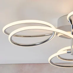 Eterne Large Warm White LED Semi Flush Ceiling Light