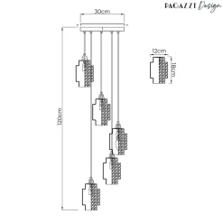 Evelle 5-Light Chrome Cascading Pendant