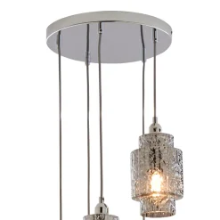 Evelle 5-Light Chrome Cascading Pendant