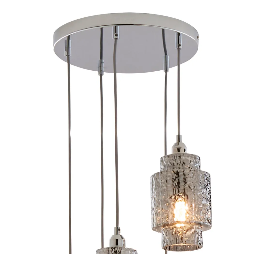 Evelle 5-Light Chrome Cascading Pendant