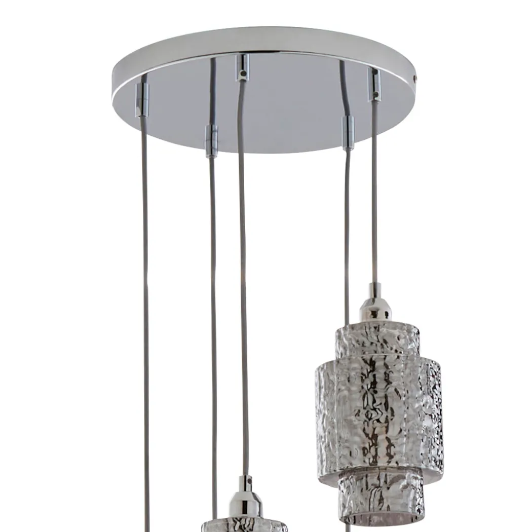 Evelle 5-Light Chrome Cascading Pendant