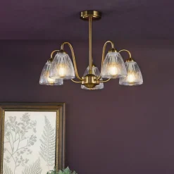 Glynis 5-Light Antique Bronze Semi-Flush Ceiling Light