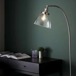 Hansen Polished Nickel & Glass Task Floor Lamp
