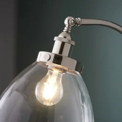 Hansen Polished Nickel & Glass Task Floor Lamp