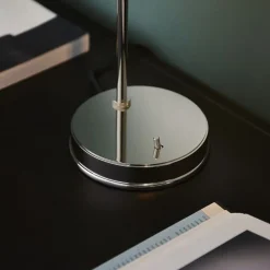 Hansen Polished Nickel & Glass Task Table Lamp