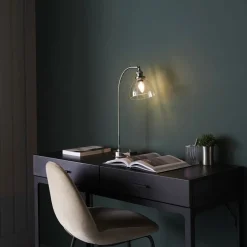 Hansen Polished Nickel & Glass Task Table Lamp