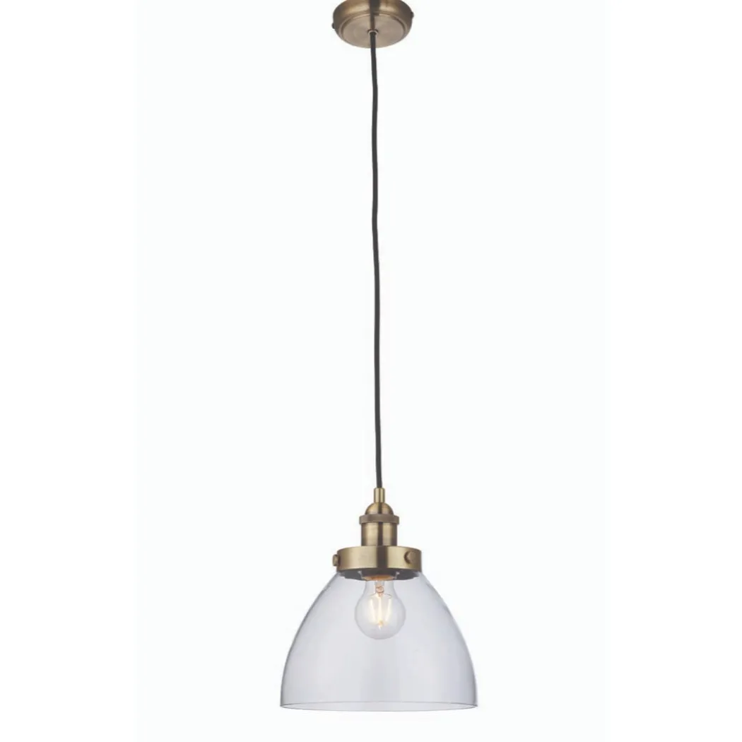 Hansen Small Pendant Ceiling Light Antique Brass