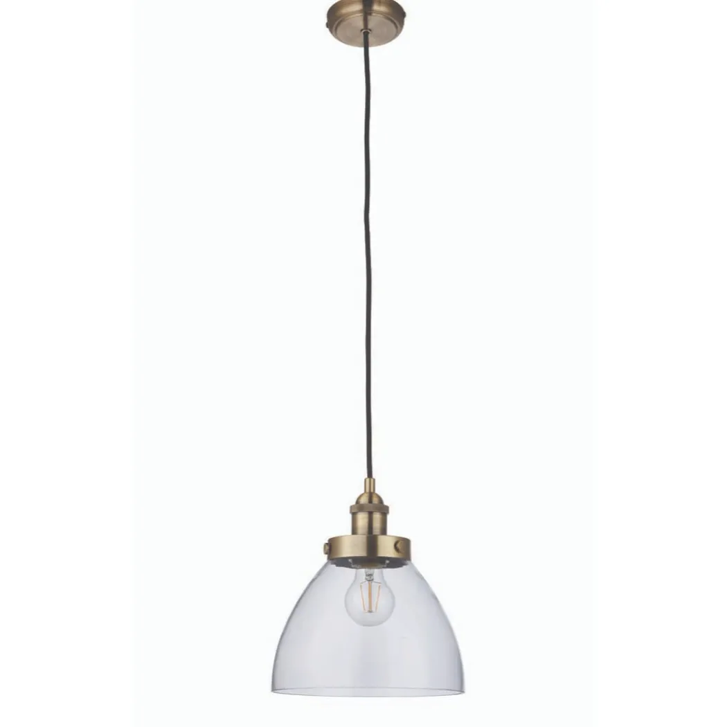 Hansen Small Pendant Ceiling Light Antique Brass