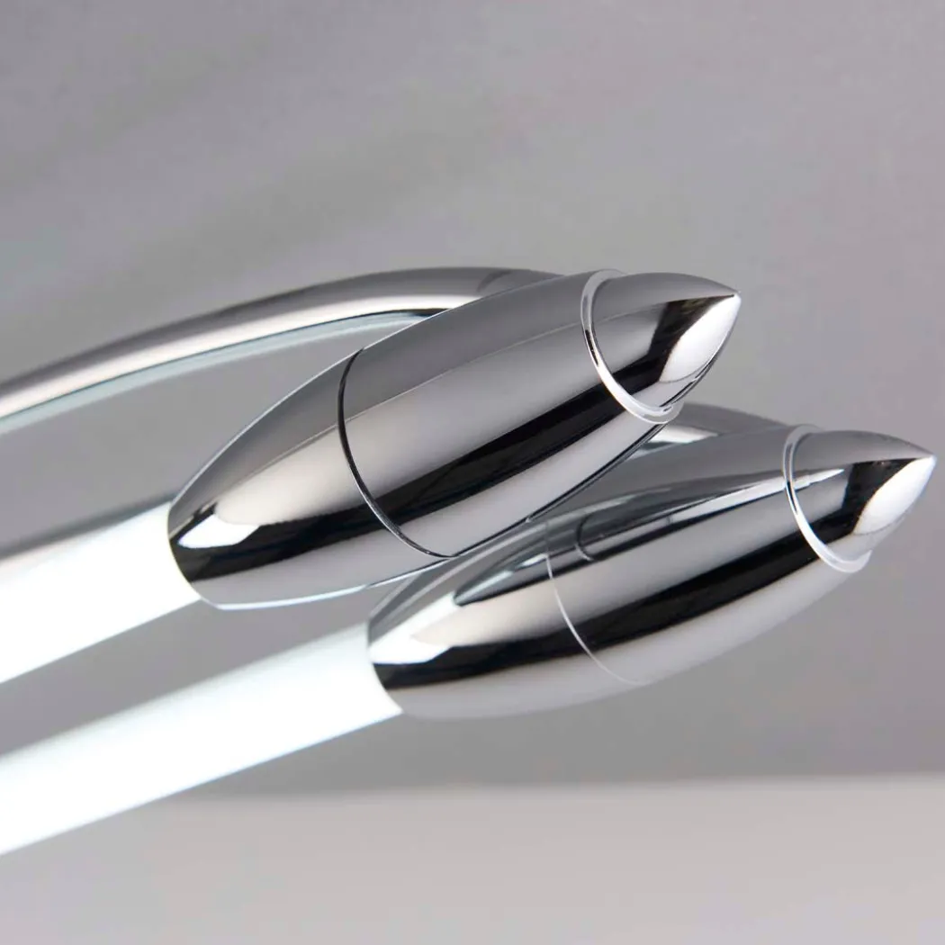 Harper 2 Light Chrome & Opal Glass LED Flush Ceiling Light Large