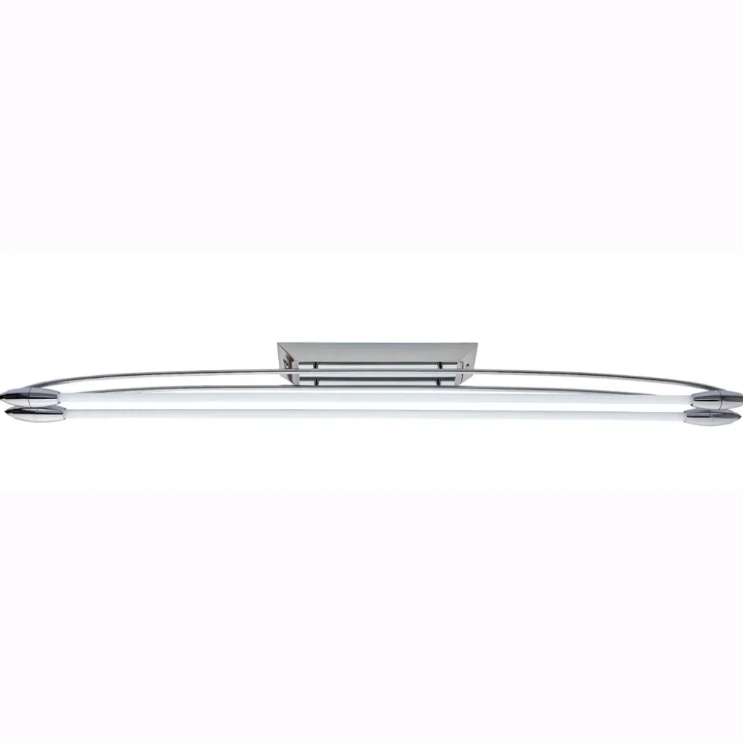 Harper 2 Light Chrome & Opal Glass LED Flush Ceiling Light Large