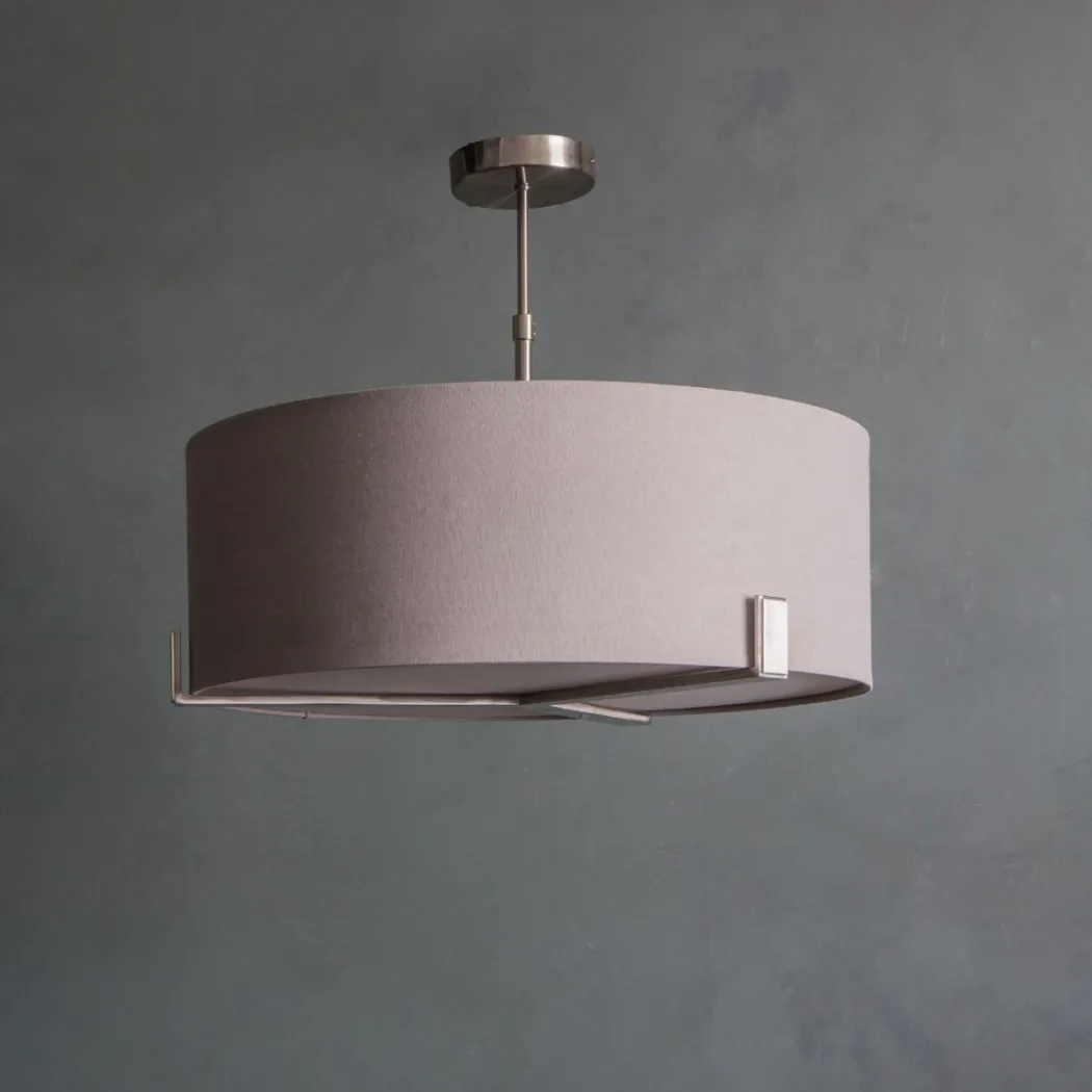 Hayfield 3 Light Satin Nickel & Grey Ceiling Pendant