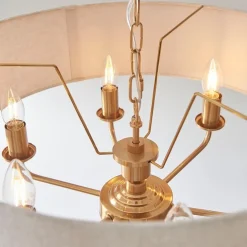 Highclere 6 Light Brass Pendant Ceiling Light