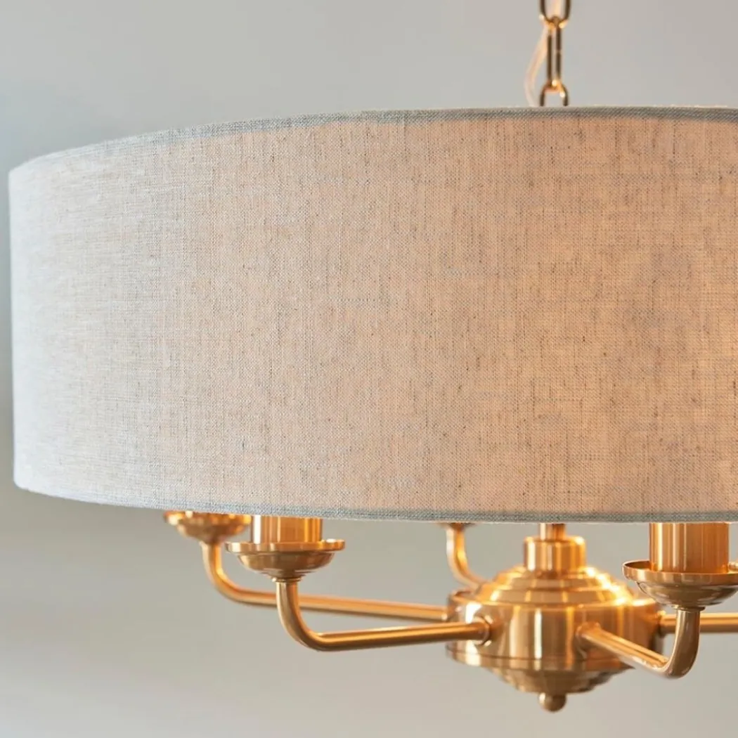 Highclere 6 Light Brass Pendant Ceiling Light