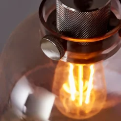 Hoyo Smoked Glass and Black 1 Light Pendant